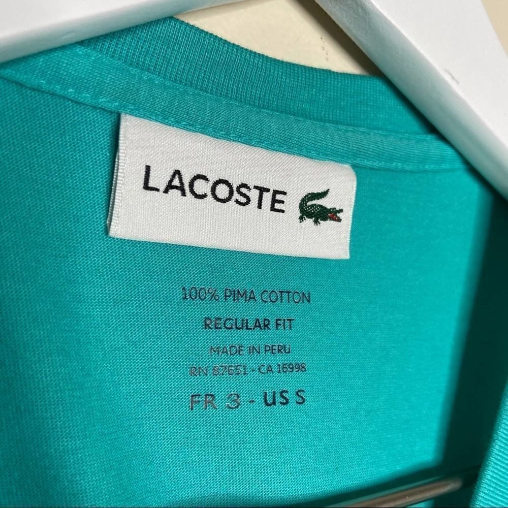 Lacoste Mens V-neck Pima Cotton T-Shirt Small - Picture 3 of 5